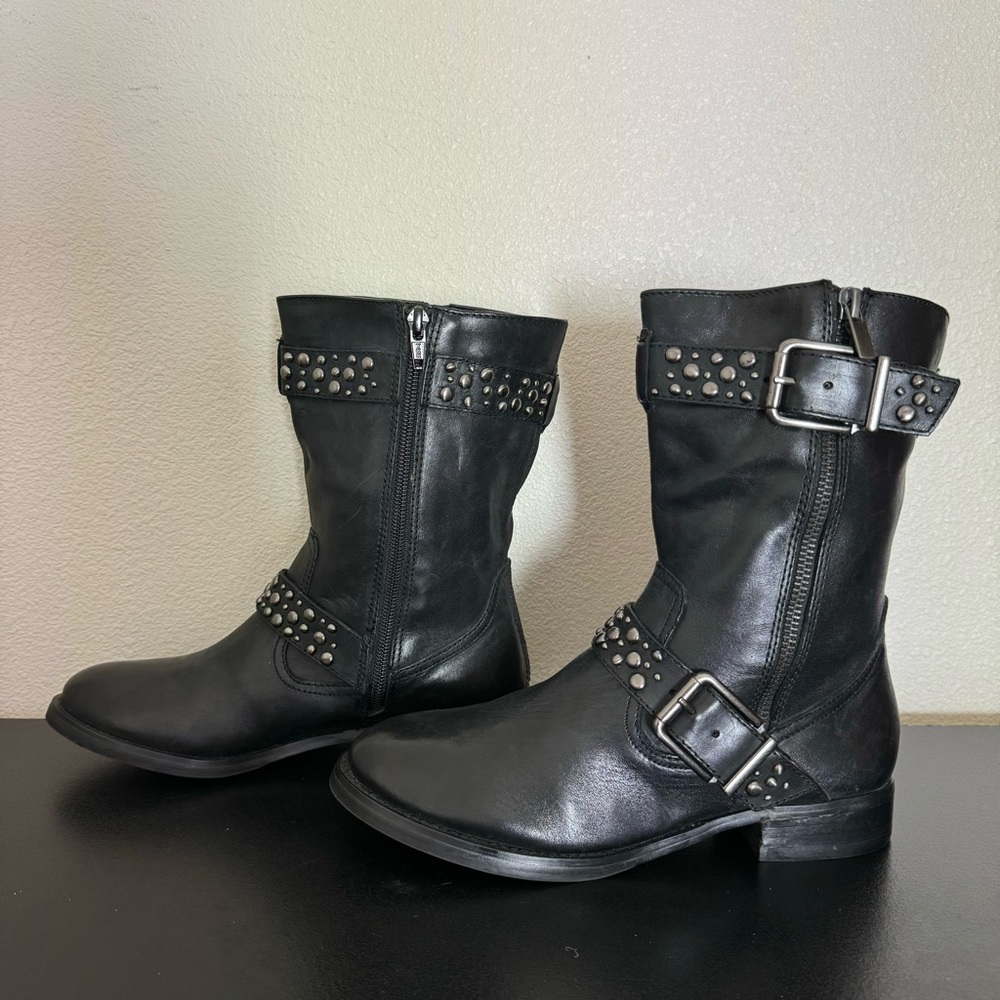 Arturo Chiang Black Leather Boots Size 6